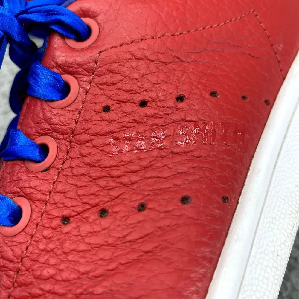 Adidas  Stan Smith Sneakers Mens 7 Scarlet Collegiate Royal Leather Casual Shoes
